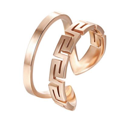 Yoursfs@ The new titanium steel rose gold ring Korean female tail ring opening of the Great Wall grain bicyclic fashion rings for
Yoursfs@ The new titanium steel rose gold ring Korean female tail ring opening of the Great Wall grain bicyclic fashion rings for