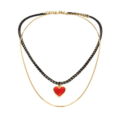 Shin Kong jewelry Korean fine red heart necklace chocker fashion necklace green alloy short chain red + black
Shin Kong jewelry Korean fine red heart necklace chocker fashion necklace green alloy short chain red + black