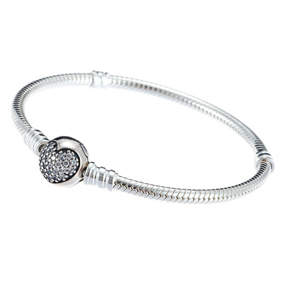 PANDORA Pandora glitter heart-shaped pavé buckle 925 silver bracelet 590743CZ-18 silver
PANDORA Pandora glitter heart-shaped pavé buckle 925 silver bracelet 590743CZ-18 silver