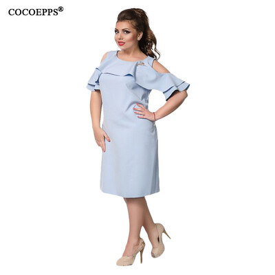 COCOEPPS Fashion New Solid Women Dresses 2017 Sexy Plus Size Off-Shoulder Female Dress Big Size Ruffles Sleeve Blue Vestidos
COCOEPPS Fashion New Solid Women Dresses 2017 Sexy Plus Size Off-Shoulder Female Dress Big Size Ruffles Sleeve Blue Vestidos
