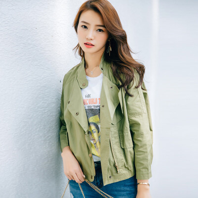 A pond morning 2017 Korean version of the new autumn thin section simple short jacket female S73R0004AA42L army green
A pond morning 2017 Korean version of the new autumn thin section simple short jacket female S73R0004AA42L army green