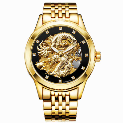 Luxury Automatic Mechanical Wristwatches Gold Dragon Stainless Steel Band Mens Watch Waterproof Relogio Masculin
Luxury Automatic Mechanical Wristwatches Gold Dragon Stainless Steel Band Mens Watch Waterproof Relogio Masculin