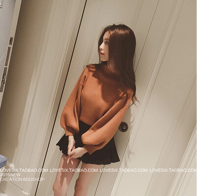 2017 autumn and winter new semi-high collar short section sweater loose sets of lanterns jacket sweater coat
2017 autumn and winter new semi-high collar short section sweater loose sets of lanterns jacket sweater coat