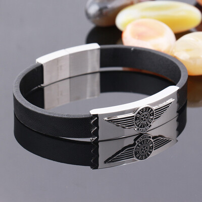 Fashion Jewelry Male Accessories Cowide Leather Vintage Stainless Steel Bracelets Halle Bracelet for Cool Man
Fashion Jewelry Male Accessories Cowide Leather Vintage Stainless Steel Bracelets Halle Bracelet for Cool Man