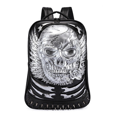New Luxury High Quality leather Backpack Punk Style 3D Skull Rivet individuality Schoolbag Notebook Bag Halloween bag
New Luxury High Quality leather Backpack Punk Style 3D Skull Rivet individuality Schoolbag Notebook Bag Halloween bag