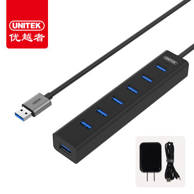 UNITEK) Y-3090ABK USB3.0 high-speed expansion 7-port HUB multi-interface hub 1.2 meters black with external power supply mobile phone flat fast charge splitter
UNITEK) Y-3090ABK USB3.0 high-speed expansion 7-port HUB multi-interface hub 1.2 meters black with external power supply mobile phone flat fast charge splitter