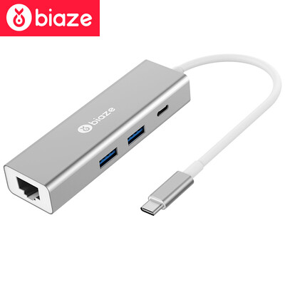 BIAZE Type-C to USB Splitter Gigabit Ethernet PD Charger HUB Hub Apple Notebook Converter MacBook Pro Accessories ZH20-Metal Silver
BIAZE Type-C to USB Splitter Gigabit Ethernet PD Charger HUB Hub Apple Notebook Converter MacBook Pro Accessories ZH20-Metal Silver