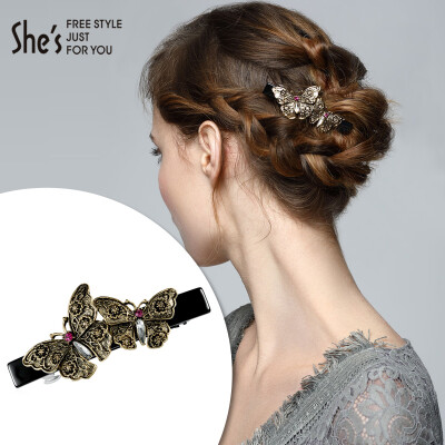 She's hair accessories horizontal clip vintage texture butterfly parallel clip word top folder F0 Brown one size
She's hair accessories horizontal clip vintage texture butterfly parallel clip word top folder F0 Brown one size