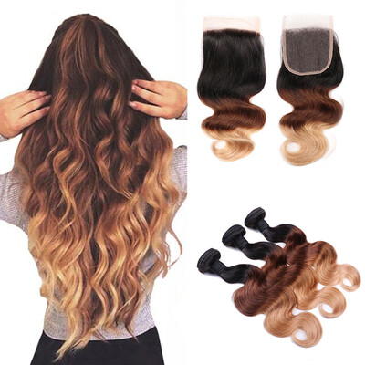 8A Ombre Peruvian Body Wave With Lace Closure 1b/4/27 Virgin Human Hair 3 Bundles With 4*4 Closure Ombre Hair
8A Ombre Peruvian Body Wave With Lace Closure 1b/4/27 Virgin Human Hair 3 Bundles With 4*4 Closure Ombre Hair