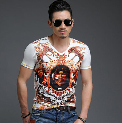 SHUYI Men s Bronzing V - Neck Short - Sleeved t - Shirt Summer Thin Section Men s Cotton Short - Sleeved Domineering Print
SHUYI Men s Bronzing V - Neck Short - Sleeved t - Shirt Summer Thin Section Men s Cotton Short - Sleeved Domineering Print