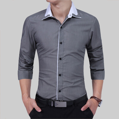 Brand 2017 Fashion Male Shirt Long-Sleeves Tops Simple Solid Color Fashion Generous Mens Dress Shirts Slim Men Shirt 3XL
Brand 2017 Fashion Male Shirt Long-Sleeves Tops Simple Solid Color Fashion Generous Mens Dress Shirts Slim Men Shirt 3XL