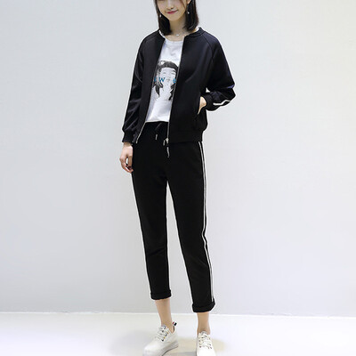 City plus CITYPLUS 2017 autumn new women&39s art long-sleeved baseball jacket elastic waist nine points casual pants two-piece suit CWWT178557 black
City plus CITYPLUS 2017 autumn new women&39s art long-sleeved baseball jacket elastic waist nine points casual pants two-piece suit CWWT178557 black