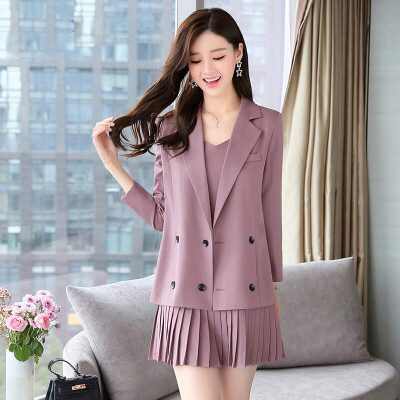 Markentsee 2017 new women's autumn fashion suit Korean version of the two-piece dress temperament small suit jacket tide zx1781618 gray XL
Markentsee 2017 new women's autumn fashion suit Korean version of the two-piece dress temperament small suit jacket tide zx1781618 gray XL