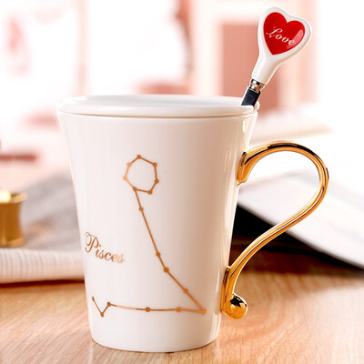 Porcelain soul Korean porcelain couple cup with coffee cup with a spoon mug set twelve constellation Aries
Porcelain soul Korean porcelain couple cup with coffee cup with a spoon mug set twelve constellation Aries