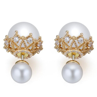 White Imitation Pearl Stud Earrings For Women Silver Color Cubic Zirconia Earrings Jewelry Wedding Elegant Gift +25558
White Imitation Pearl Stud Earrings For Women Silver Color Cubic Zirconia Earrings Jewelry Wedding Elegant Gift +25558