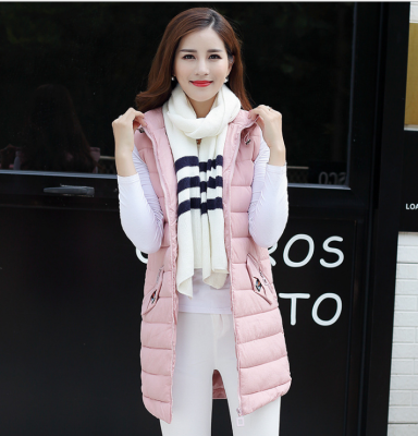 2017 autumn and winter new Slim long holiday hooded large size women's feather cotton vest vest
2017 autumn and winter new Slim long holiday hooded large size women's feather cotton vest vest