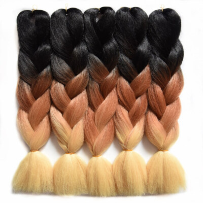 

1 шт / уп Chorliss 24 «Ombre плетение волос вязания плетенки Синтетический крючком выдвижения волос 100g / упаковка