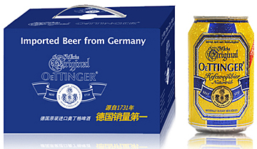 76元包邮 OETTINGER 奥丁格 自然浑浊型 小麦啤酒（330ml*12罐整箱装）