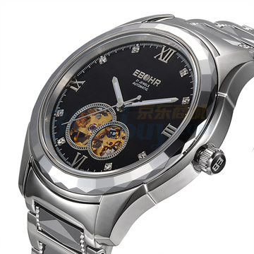 依波表EBOHR机械系列商务风格男士黑面自动