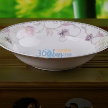 雅诚德陶瓷餐具套装 欧式餐具(4头)粉红玫瑰宫廷瓷盘子碗 A922