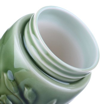 乾唐轩250ml双层流金岁月水仙花茶杯（绿釉）