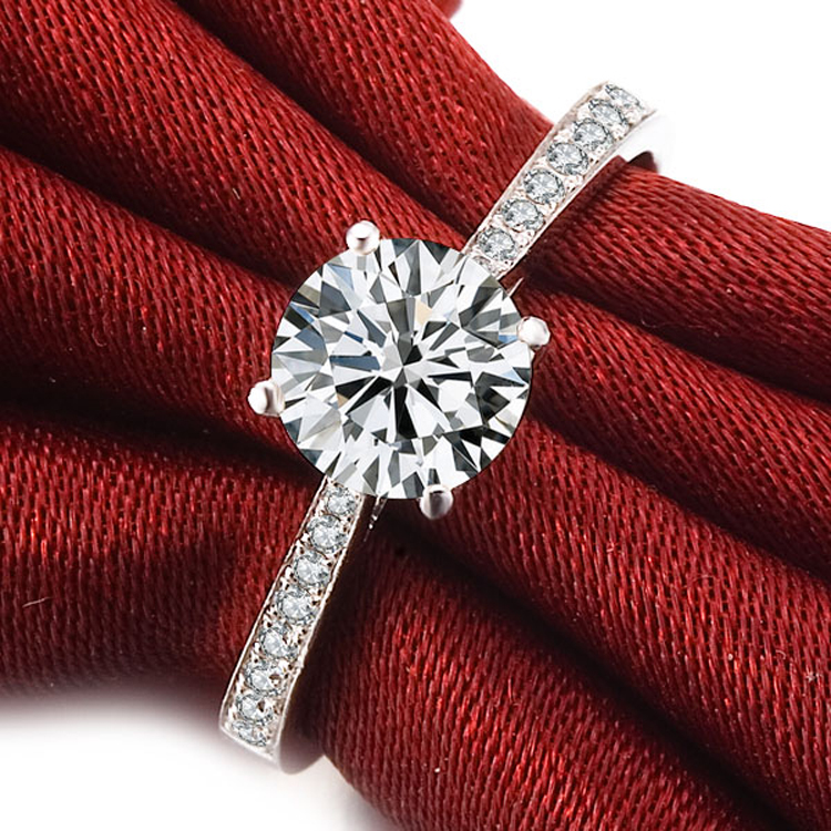 【佐卡伊钻石戒指】佐卡伊ZOCAI 18K白金45