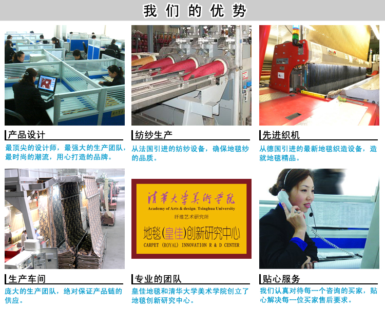 皇佳 WK003-3蓝卉地毯 时尚艺术客厅卧室地毯133cm*190cm
