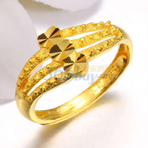 萃华金店 千足金黄金精品戒指 爱的纽带3.87g