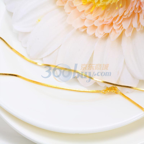 萃华金店 千足金黄金精品项链 四方蛇骨链6.10