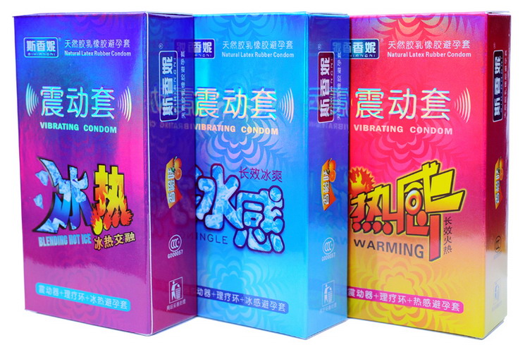 斯香妮 安全套\/震动套2只*3盒(冰感+热感+冰热
