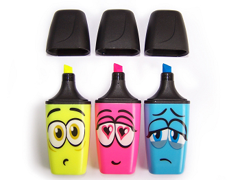 思笔乐B3770510迷你波士乐荧光笔3支装黄蓝