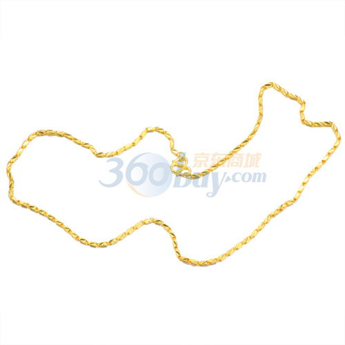 萃华金店 千足金黄金精品项链 短铁链11.00g 价
