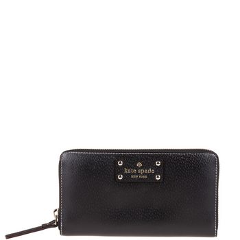 <em>KATE</em> SPADE <em>凯特丝蓓 女士</em>纯皮黑色拉链<em>钱包</em>