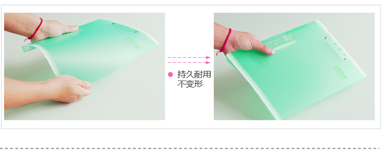 得力(deli)5305 环保PP原料文件夹 A4双强力夹