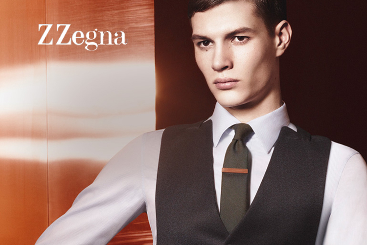 ZZegna 杰尼亚 男款黑灰条真丝领带ZWQ10-1