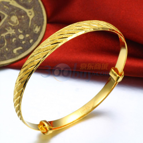 萃华金店 千足金黄金精品手镯 流星雨22.63g 价