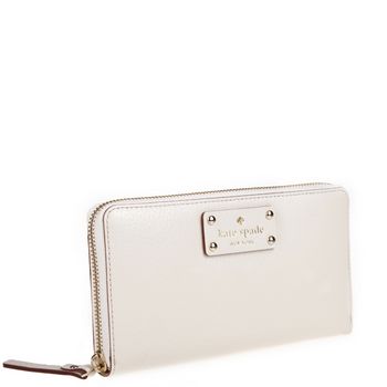 <em>KATE</em> SPADE <em>凯特丝蓓 女士</em>纯皮白色拉链<em>钱包</em>