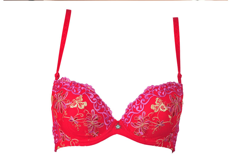 【万康<em>文胸</em>】万康时尚双色刺绣<em>3/4</em>中厚模杯文