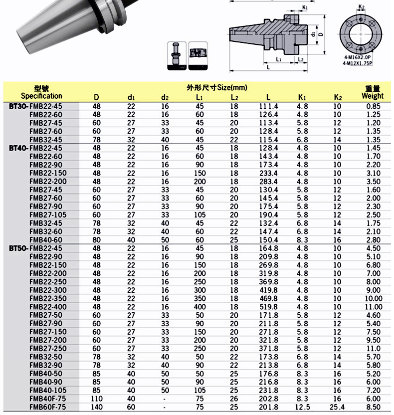 bt50刀柄CAD图纸,bt50刀柄CAD图纸 面铣刀柄 数控刀柄刀盘接杆bt50-fmb22 27 32 40-100 150 200 bt50