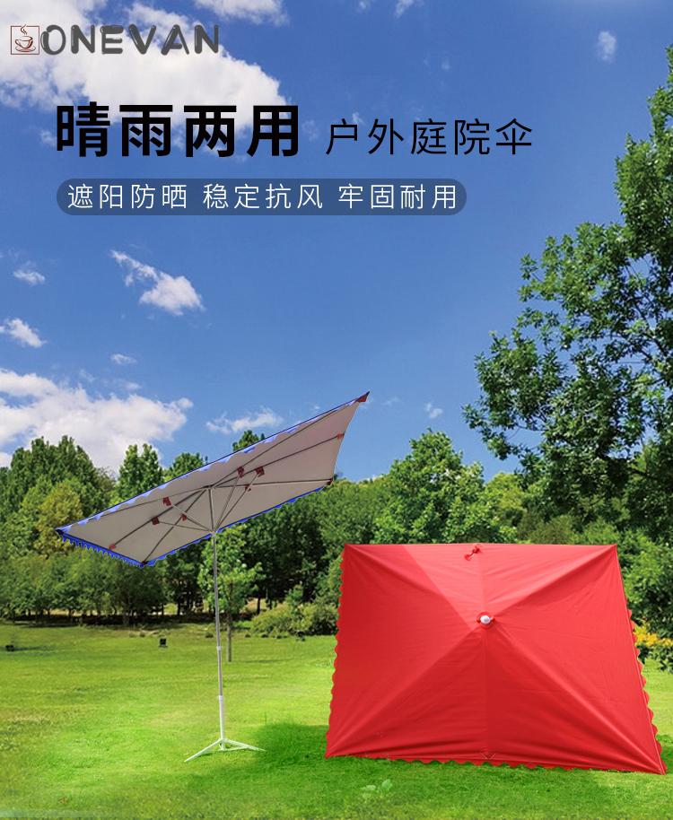 户外遮阳伞庭院伞大号摆摊伞遮阳伞超大型太阳伞户外摆摊四方折叠防雨斜坡伞雨棚店铺商用加厚 （斜伞）蓝色4x3特厚款6骨