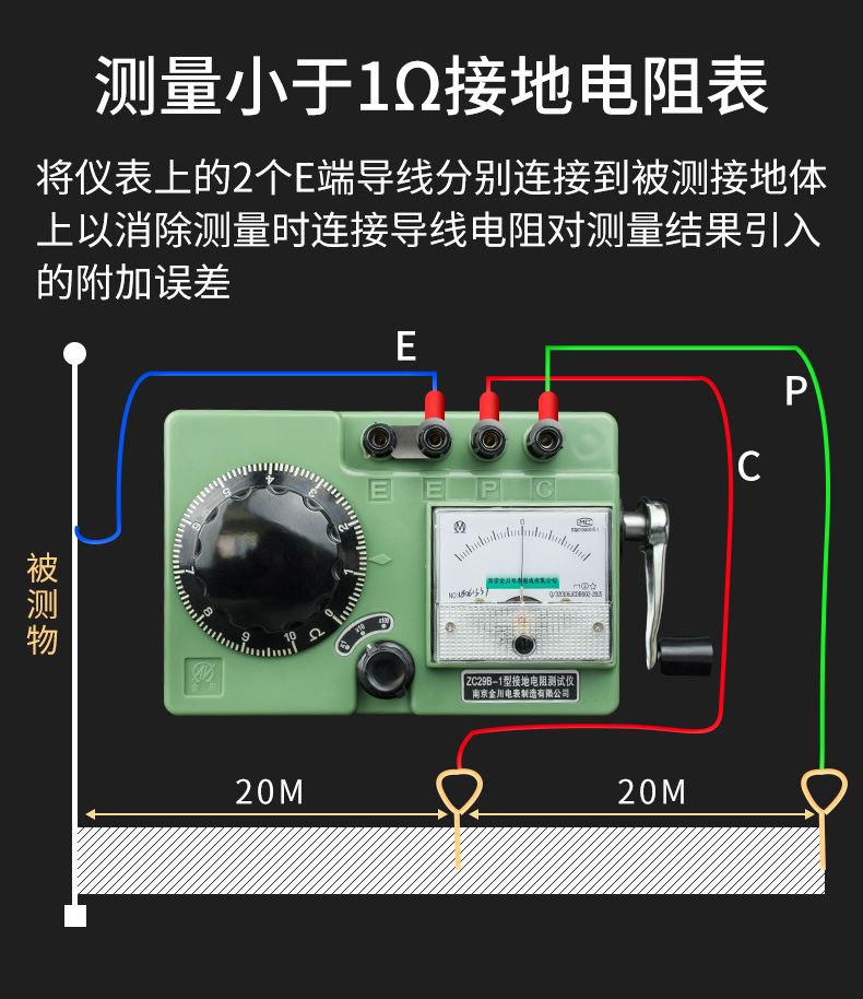 接地电阻测试仪手摇接地电阻仪手摇防雷地阻仪接地电阻摇表测接地电阻