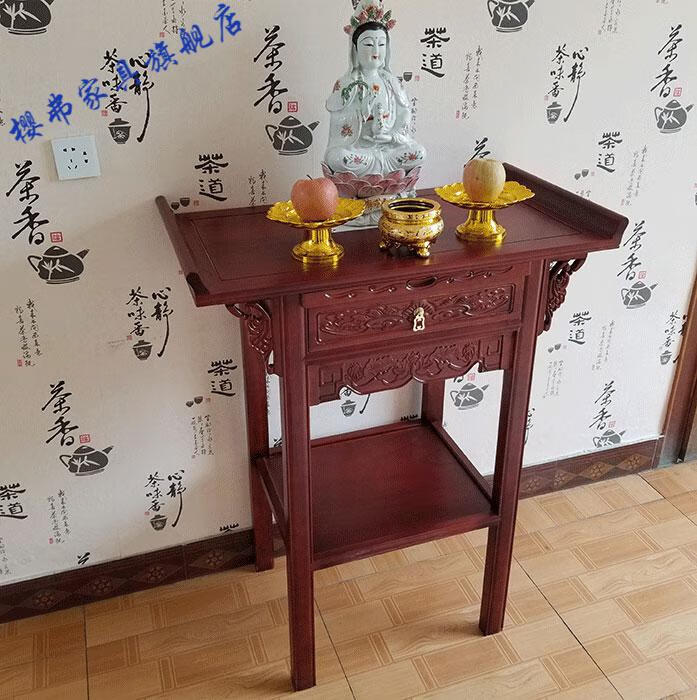 财神爷实木供桌供桌 佛台供台家用客厅实木佛桌神台中式佛龛榆木佛柜