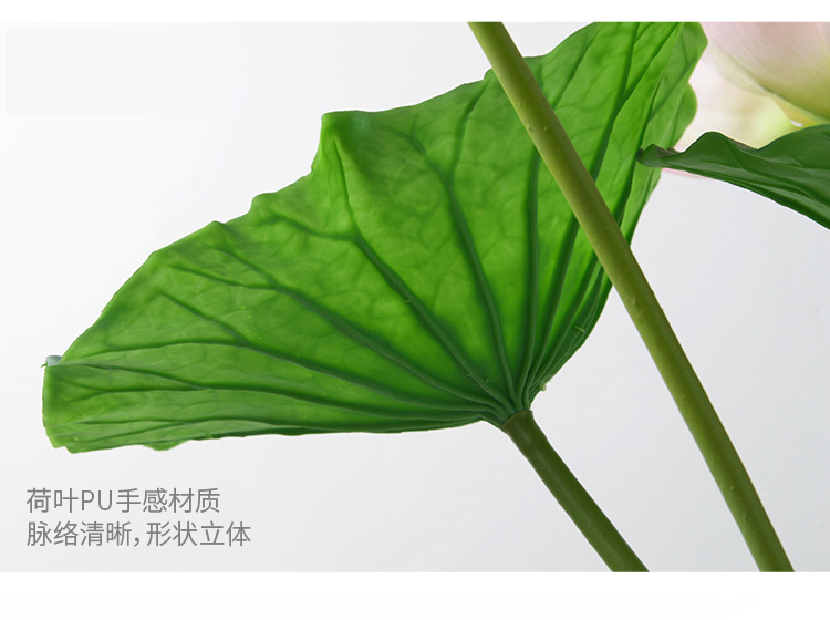 带杆pu仿真荷花假荷花仿真荷叶水池舞台造景装饰景观拍摄道具荧光黄5