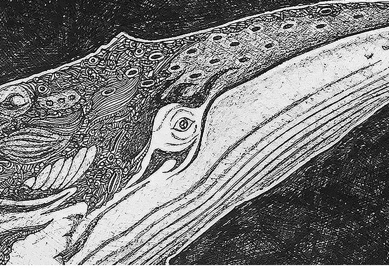 stingchenx仟象映画现代海洋生物黑白装饰画沙发背景墙双联鲸c款蓝鲸