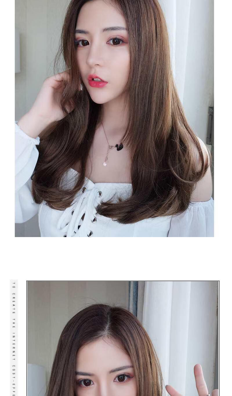 唐妮 假发女u型半头套圆脸隐形无痕网红大波浪长卷发接发片 卷发(深