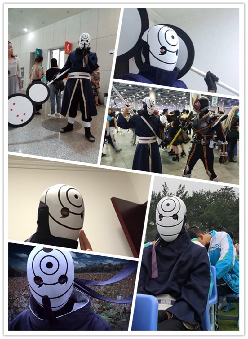 新款 火影忍者宇智波带土cos服晓组织阿飞面具男宇智波斑cosplay披风