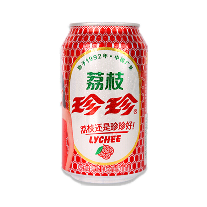 珍珍荔枝饮料整箱330mlx24罐8090后怀旧零食品果味碳酸汽水