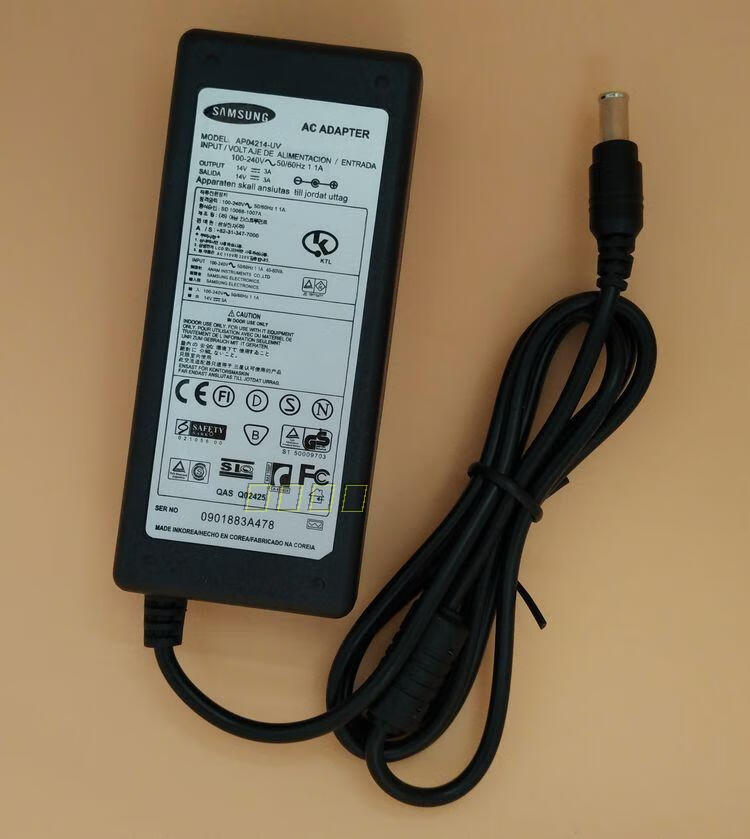 三星显示器电脑电源线适配器14v3a/2.14a充电器s22a330 s19a330bw