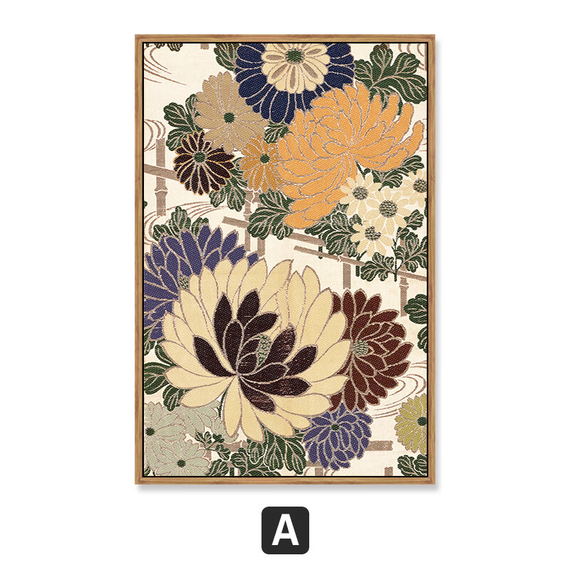日式挂画禅意花纹日本风格墙面装饰画客厅日料店餐厅茶室玄关壁画p30