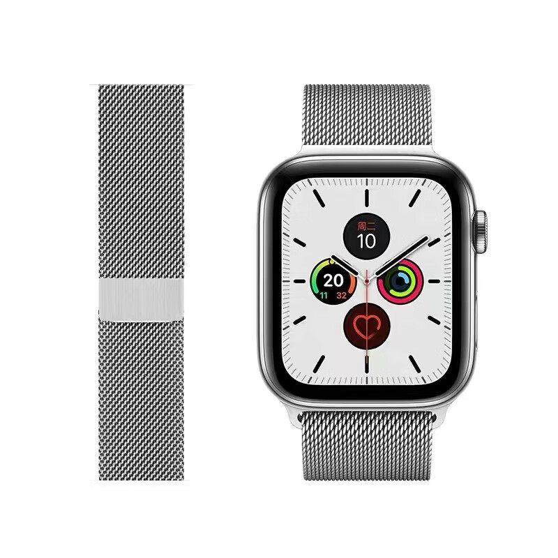 applewatch条纹表盘,applewatch表盘 6代米兰尼斯链式金属磁吸不锈钢applewatch5321同款海军蓝色40mm表盘